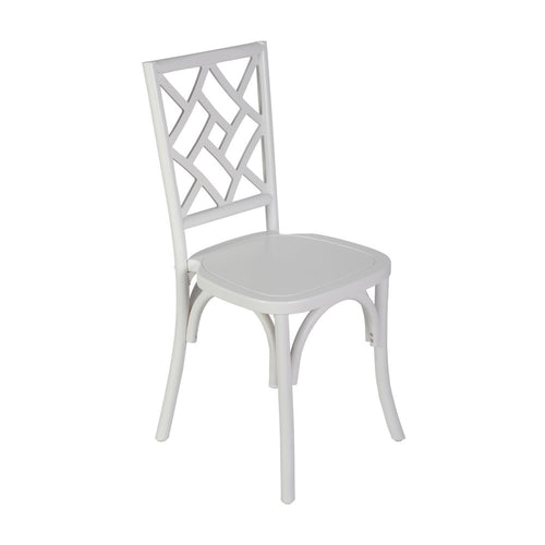 Brooklyn White Solid Wood Stackable Dining Chair with Intricate Back Detail - Flash Furniture