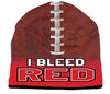 Beanie I Bleed Style Sublimated Football Red Design - American Mills