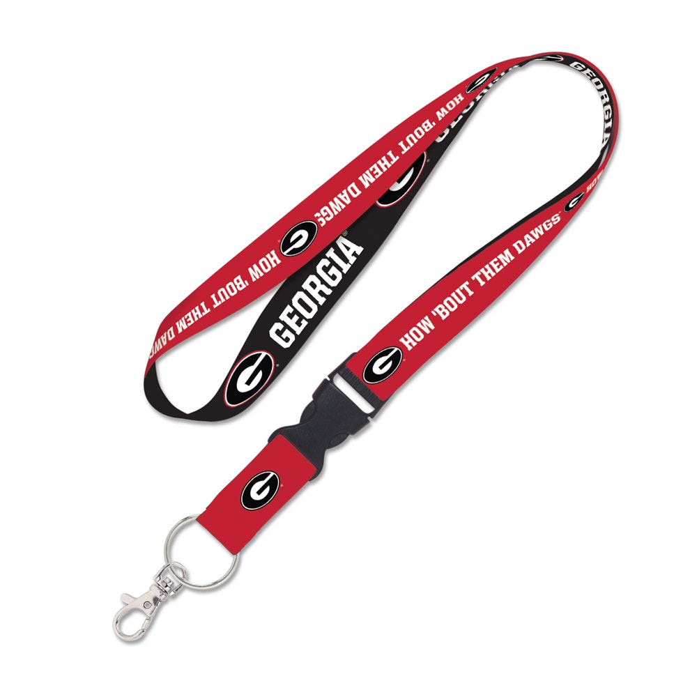 Georgia Bulldogs Lanyard with Detachable Buckle Two Tone - Special Order - WinCraft