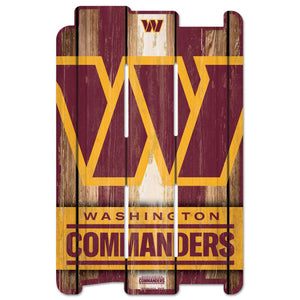 Washington Commanders Team Sign 11x17 Wood Fence Style - WinCraft