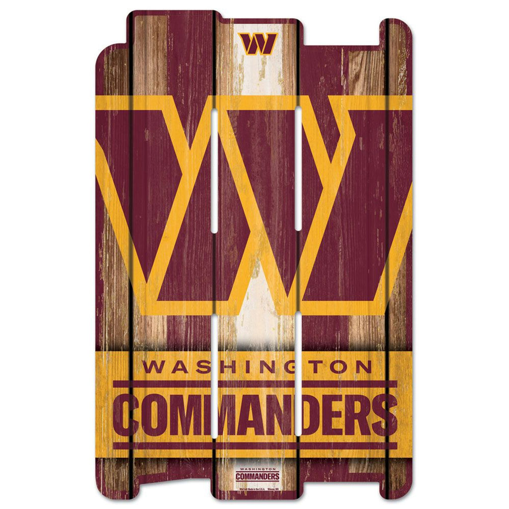 Washington Commanders Team Sign 11x17 Wood Fence Style - WinCraft