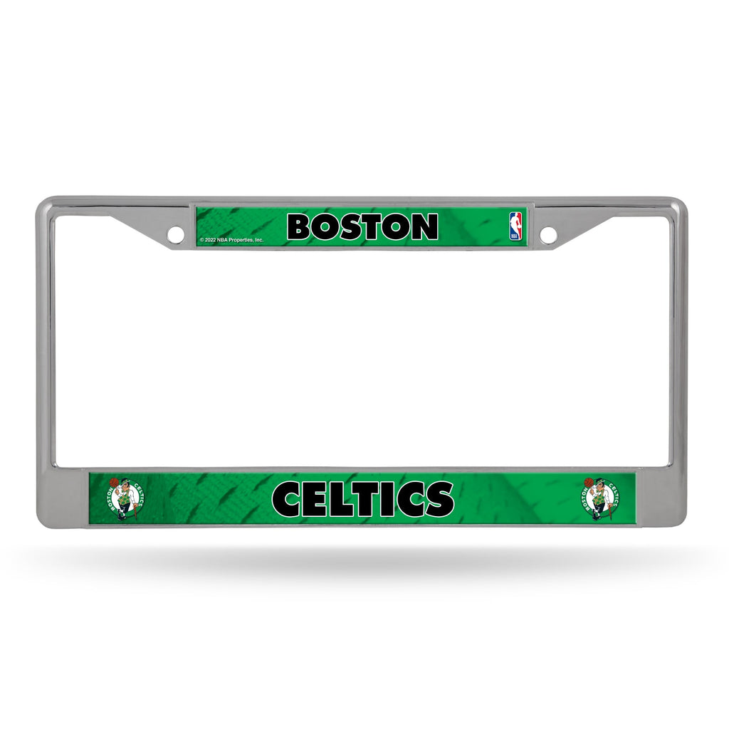 Boston Celtics License Plate Frame Chrome Printed Insert - Rico Industries