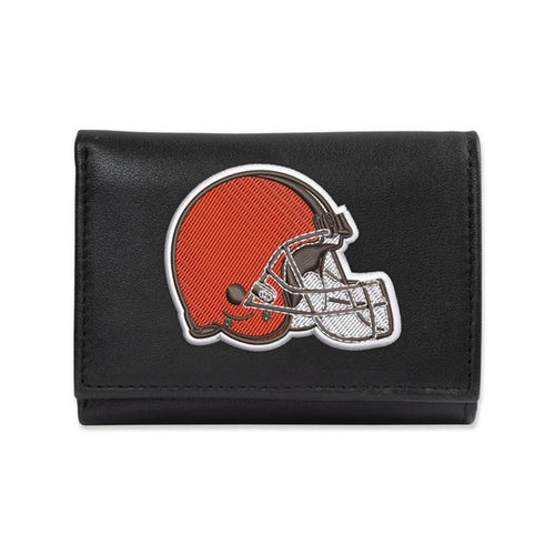 Cleveland Browns Wallet Trifold Leather Embroidered - Rico Industries