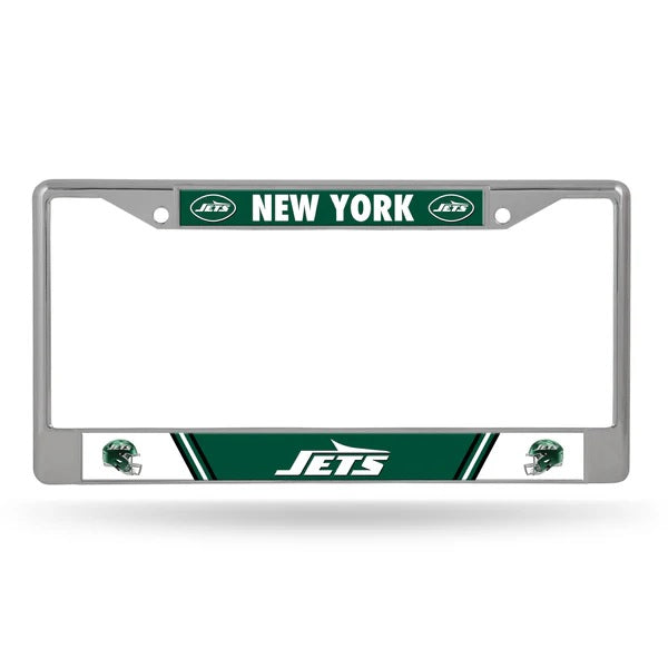 New York Jets License Plate Frame Chrome Printed Insert 2024 - Rico Industries