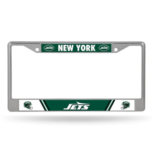 New York Jets License Plate Frame Chrome Printed Insert 2024 - Rico Industries