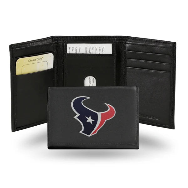 Houston Texans Wallet Trifold Leather Embroidered 2025 - Rico Industries