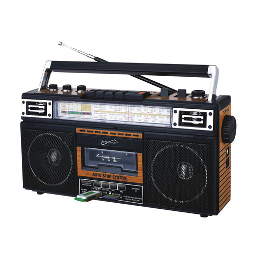 Supersonic SuperSonic 4 Band Radio & Cassette Player with Cassette To Mp3 Converter and Bluetooth