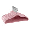 Elama Home  30 Piece Velvet Slim Profile Heavy Duty Felt Hangers with Stainless Steel Swivel Hooks in Pink
