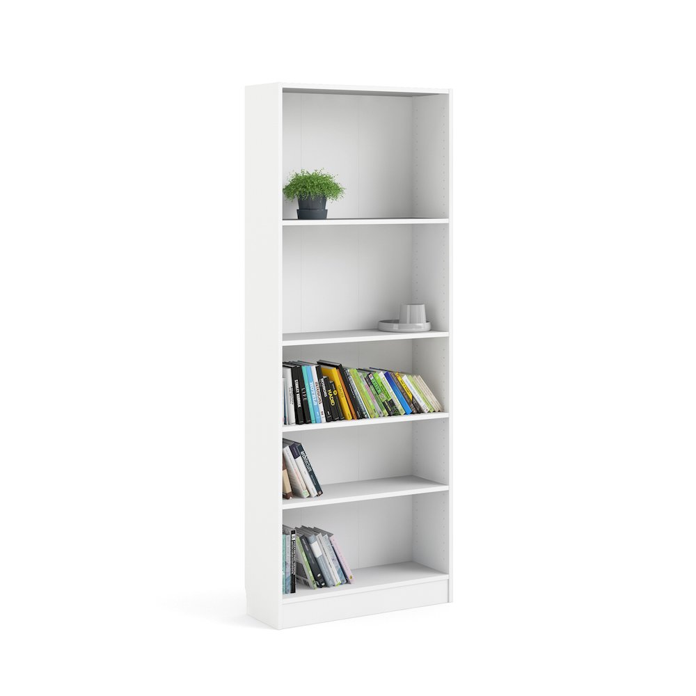 Basic Tall Wide 5 Shelf Bookcase, White - Tvilum