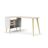 Diana 2 Drawer, 3 Shelf Desk, White/Oak Structure - Tvilum
