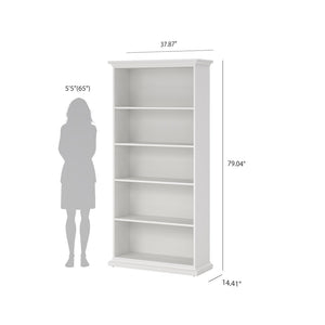 Tall Wide 5 Shelf Bookcase, White - Tvilum