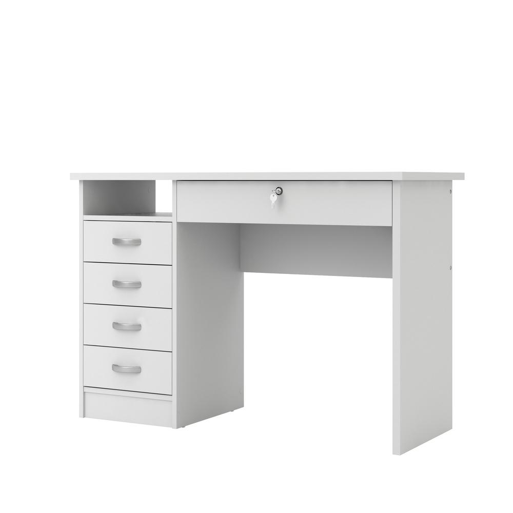 Walden Desk with 5 Drawers, White - Tvilum