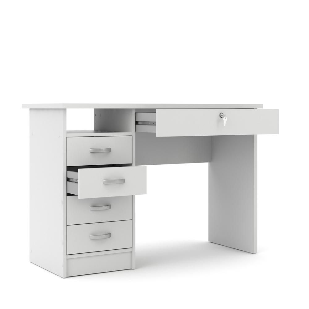 Walden Desk with 5 Drawers, White - Tvilum