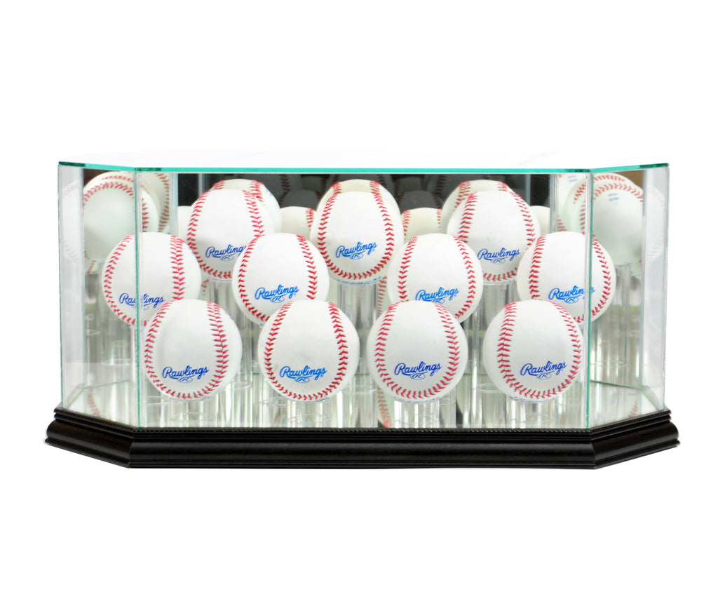 Octagon 11 Baseball Display Case with Black Moulding