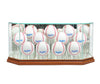 Octagon 11 Baseball Display Case with Walnut Moulding