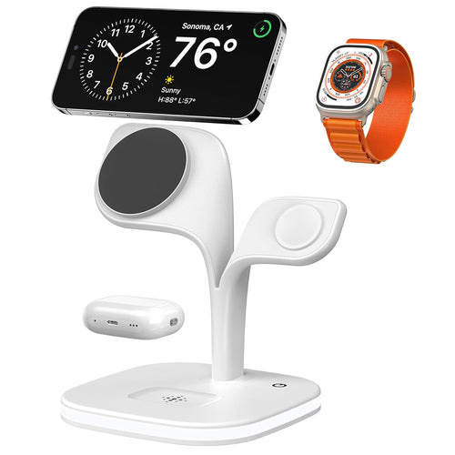 Trexonic  5 in 1 Fast Wireless  Charging Station in White