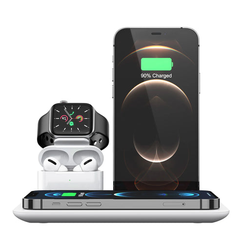 Trexonic  4 in 1 Fast Charge Wireless Charging Station in White