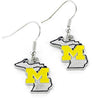 Michigan Wolverines Earrings State Design - Aminco