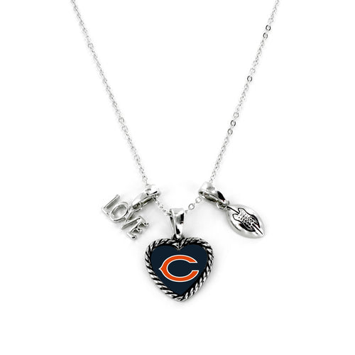 Chicago Bears Necklace Charmed Sport Love Football - Aminco