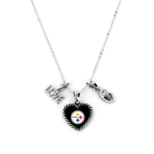 Pittsburgh Steelers Necklace Charmed Sport Love Football - Aminco