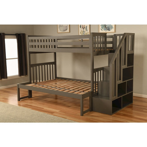Kelcie Twin-Full Bunk Bed Dark Gray - KODIAK