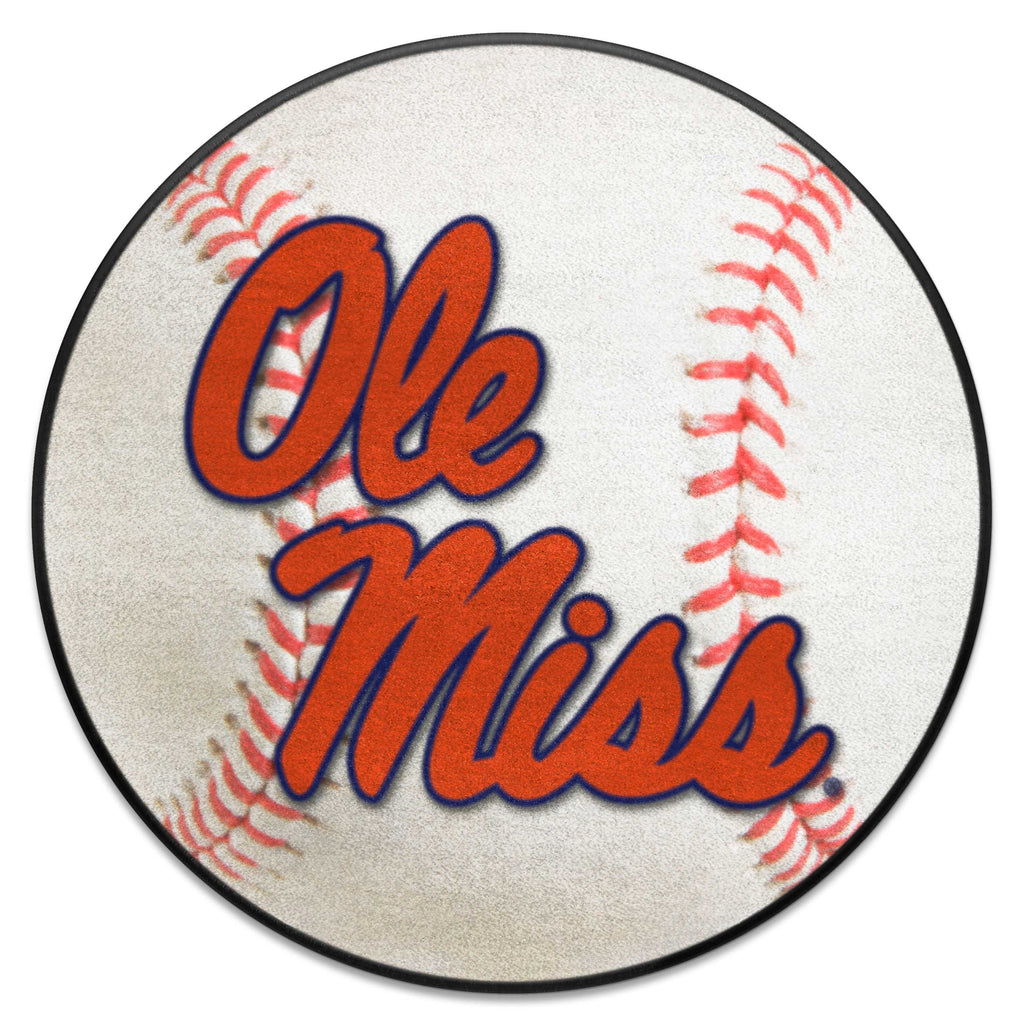 Fanmats - University of Mississippi (Ole Miss) Baseball Mat 27'' diameter
