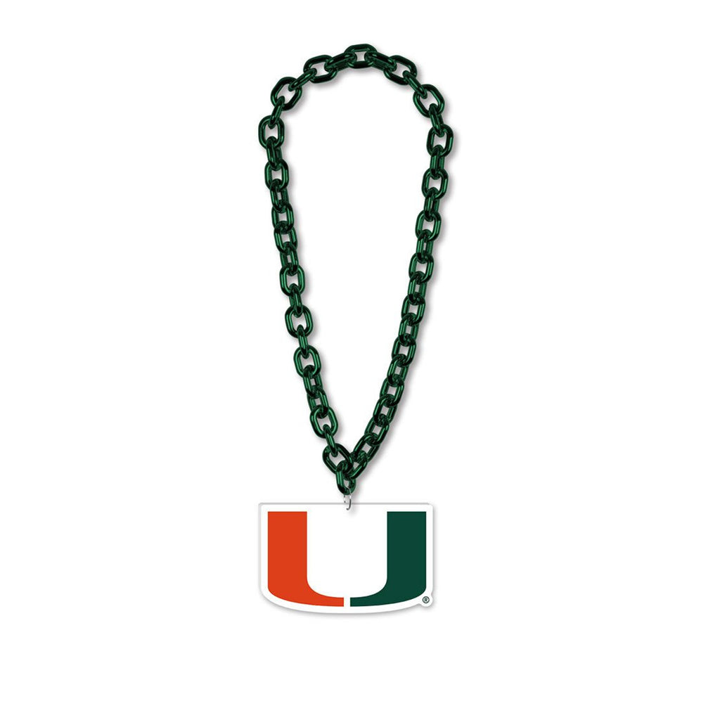 Miami Hurricanes Necklace Big Fan Chain - Wincraft Fanatics