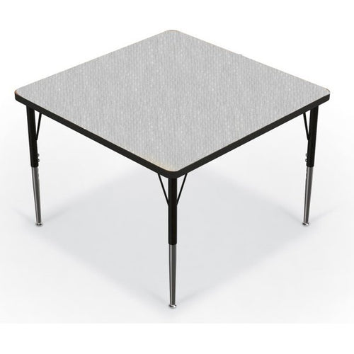 Activity Table - 36'' Square - Gray Nebula Top Surface - Black Edgeband - BALT
