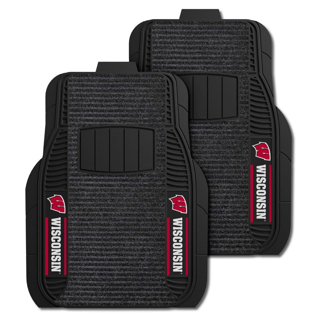Fanmats - University of Wisconsin 2-pc Deluxe Car Mat Set 21''x27''