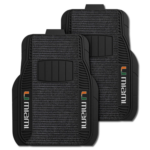 Fanmats - University of Miami 2-pc Deluxe Car Mat Set 21''x27''