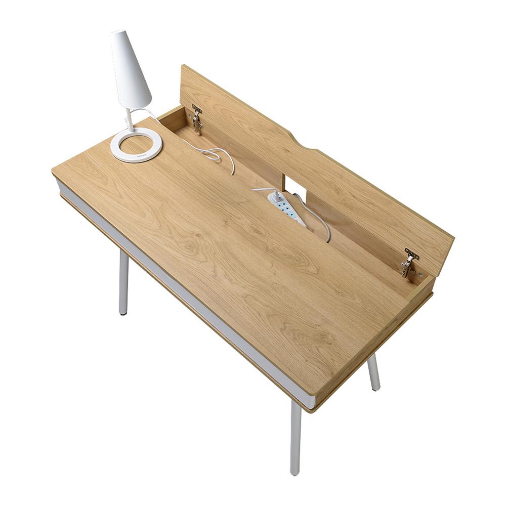 Modern Multi Storage Computer Desk with Storage. Color: Pine - Techni Mobili