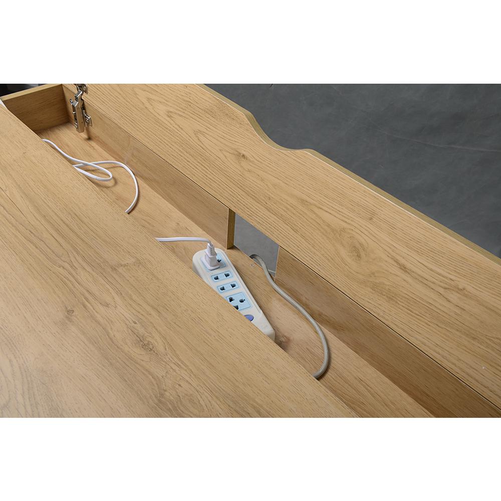Modern Multi Storage Computer Desk with Storage. Color: Pine - Techni Mobili