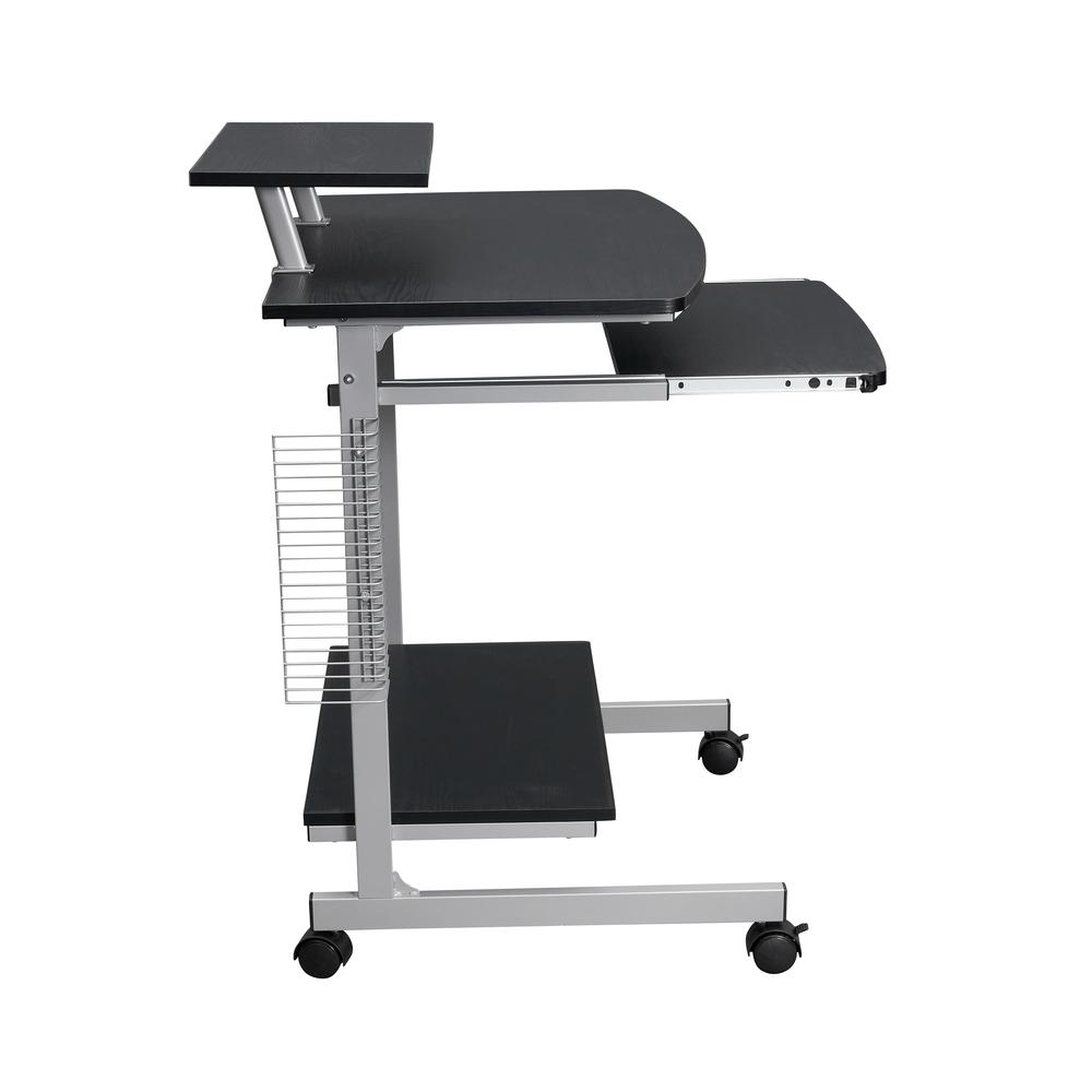 Compact Computer Cart With Storage . Color: Espresso - Techni Mobili