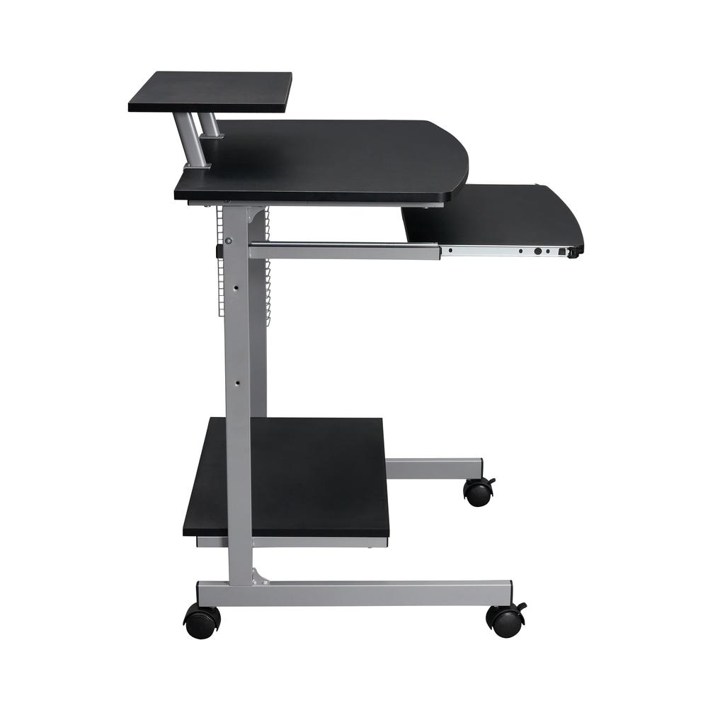 Compact Computer Cart With Storage . Color: Graphite - Techni Mobili