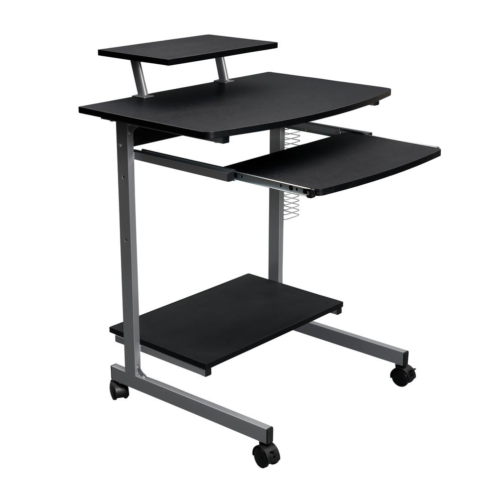Compact Computer Cart With Storage . Color: Graphite - Techni Mobili