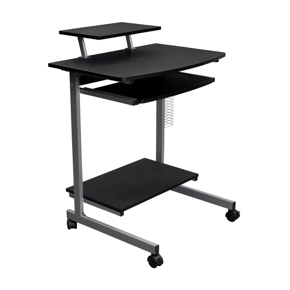 Compact Computer Cart With Storage . Color: Graphite - Techni Mobili