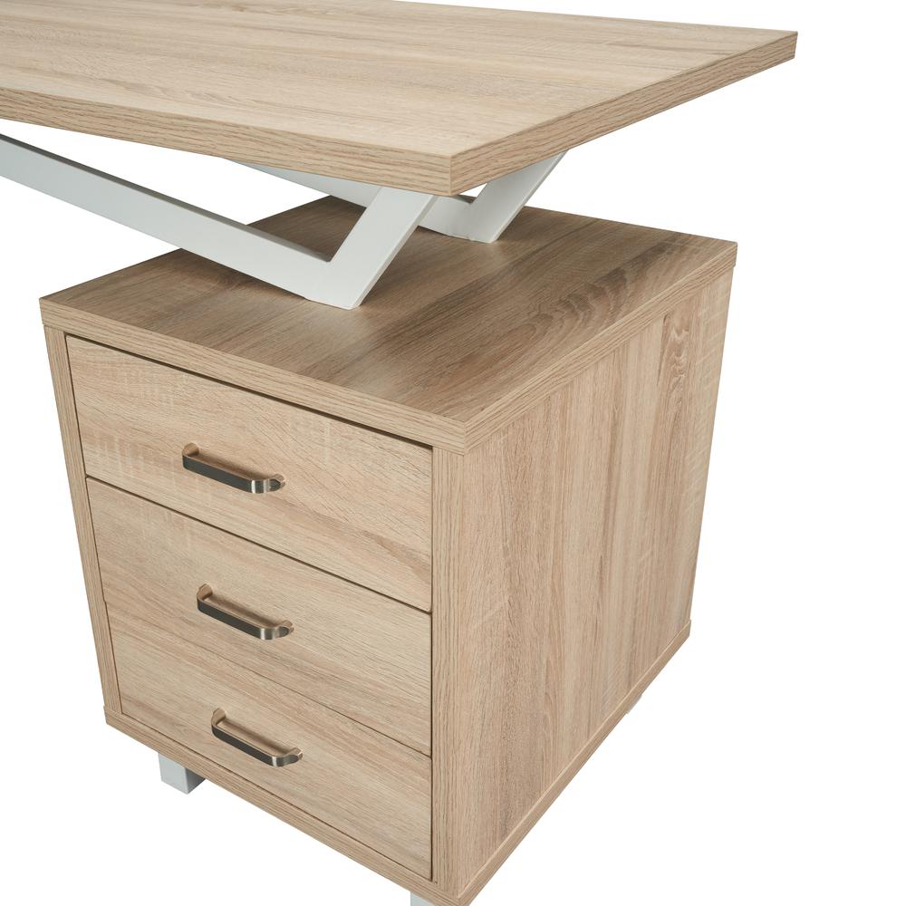 Modern Design Computer Desk with Storage. Color: Sand - Techni Mobili