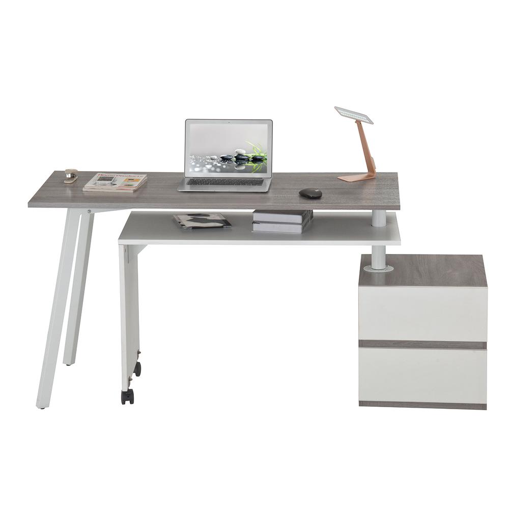 Rotating Multi-Positional Modern Desk . Color: Gray - Techni Mobil