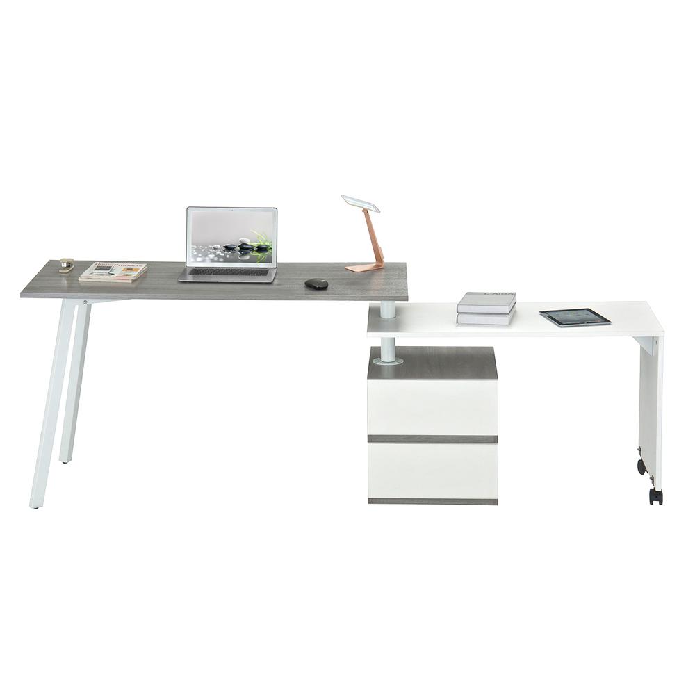 Rotating Multi-Positional Modern Desk . Color: Gray - Techni Mobil