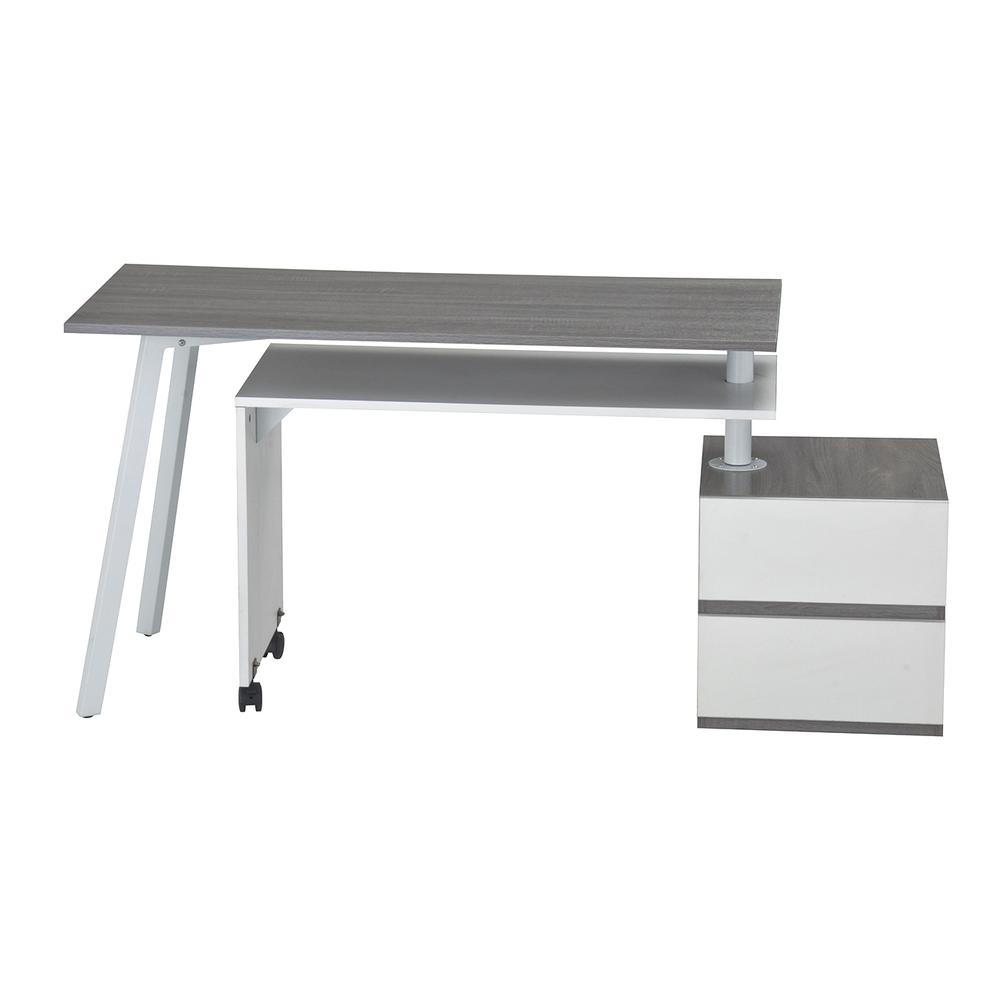 Rotating Multi-Positional Modern Desk . Color: Gray - Techni Mobil