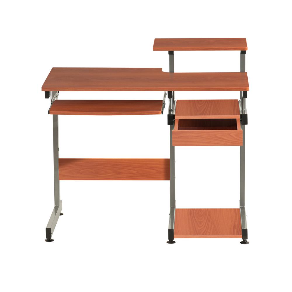 Complete Computer Workstation Desk. Color: Woodgrain - Techni Mobili