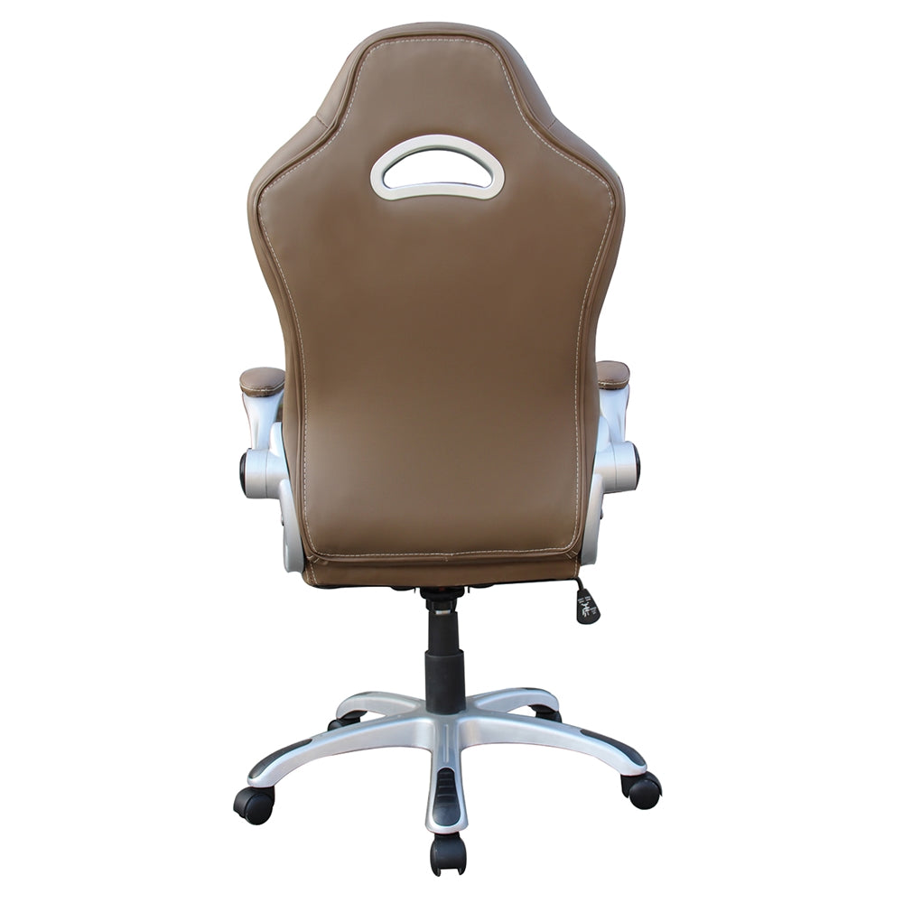 High Back Executive Sport Race Office Chair with Flip-Up Arms. Color: Camel - Techni Mobili