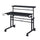Rolling Writing Desk with Height Adjustable Desktop and Moveable Shelf, Black - Techni Mobili