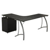 Modern L- Shaped Computer Desk with File Cabinet and Storage. Color: Espresso - Techni Mobili