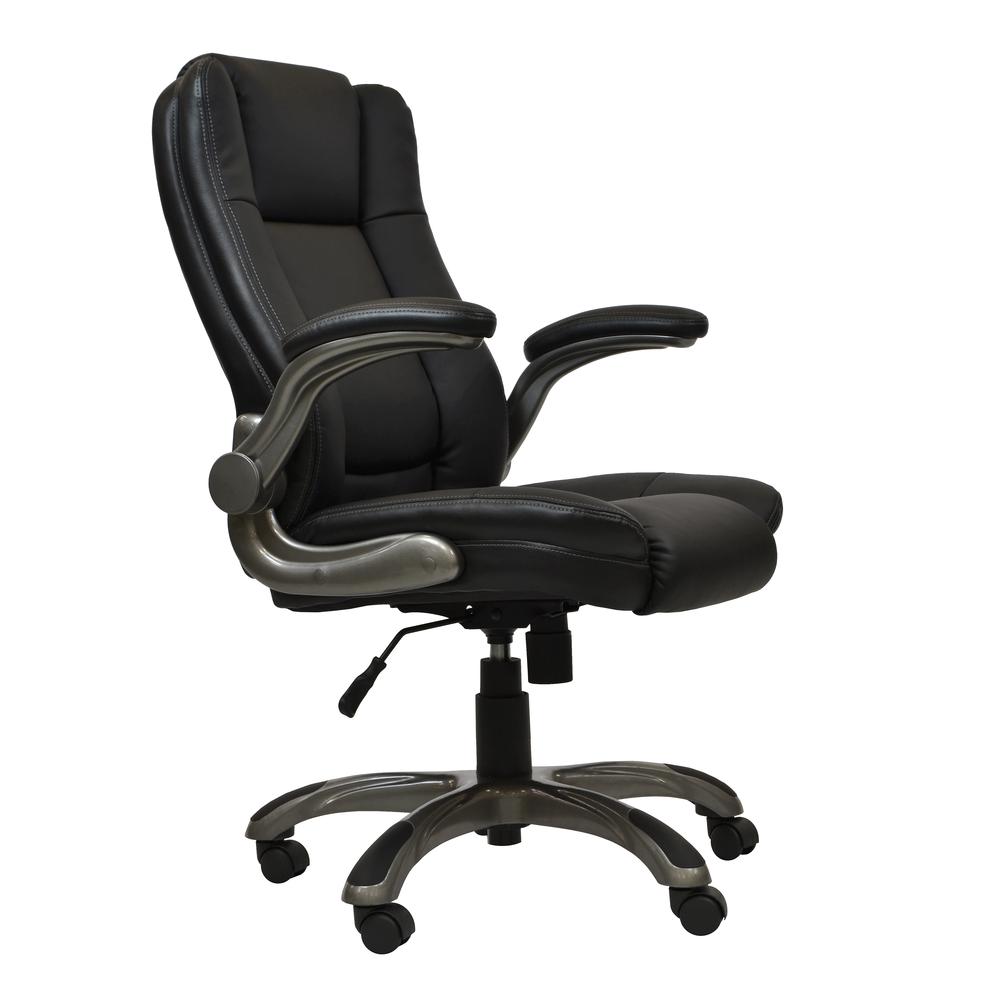 Ergonomic Faux Leather Office Chair – Ultra-Padded Executive Desk Chair,Black - Techni Mobili