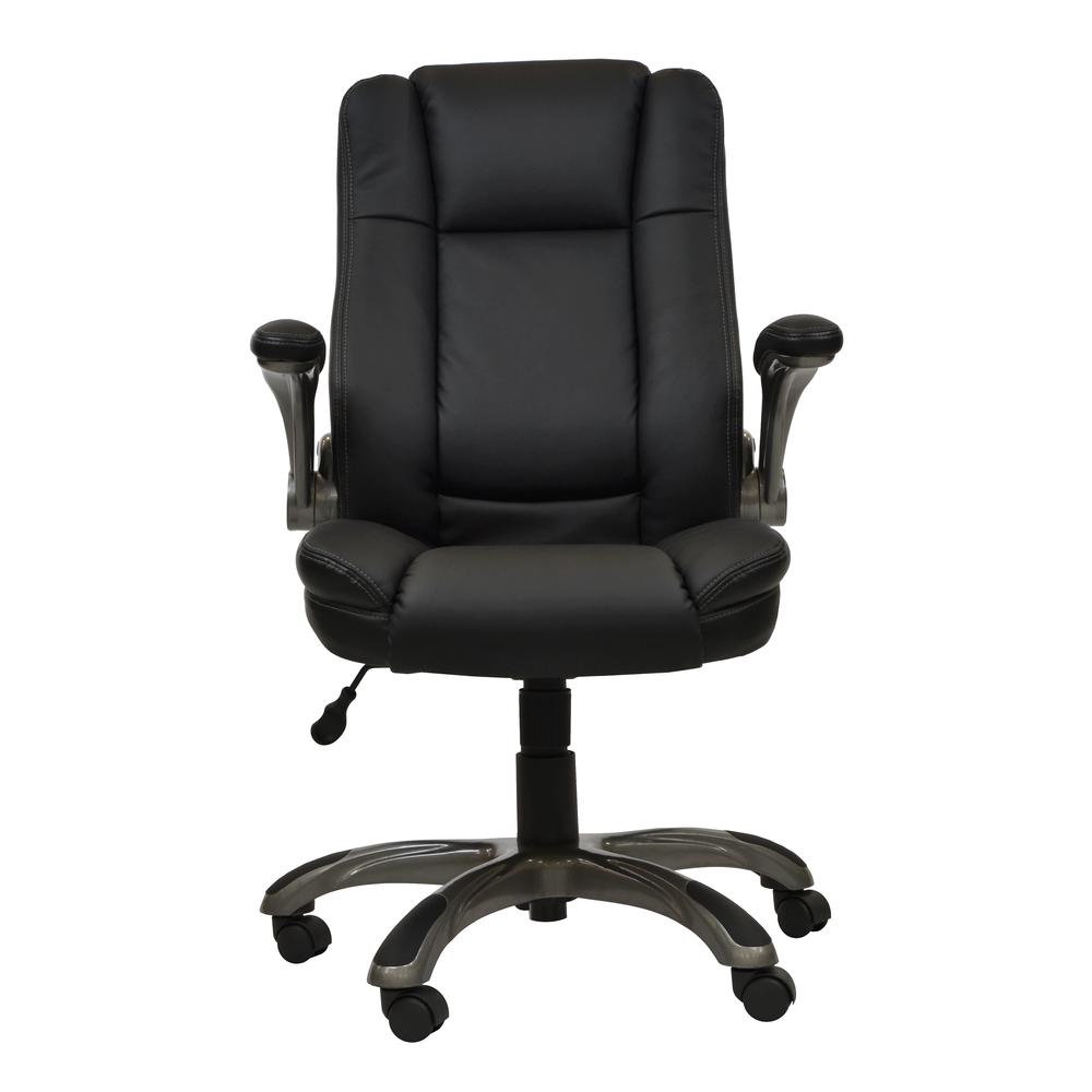 Ergonomic Faux Leather Office Chair – Ultra-Padded Executive Desk Chair,Black - Techni Mobili