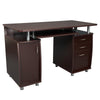 Complete Workstation Computer Desk with Storage. Color: Chocolate - Techni Mobili
