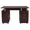 Complete Workstation Computer Desk with Storage. Color: Chocolate - Techni Mobili