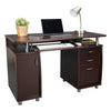 Complete Workstation Computer Desk with Storage. Color: Chocolate - Techni Mobili