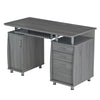 Techni Mobili Complete Workstation Computer Desk with Storage. Color: Grey